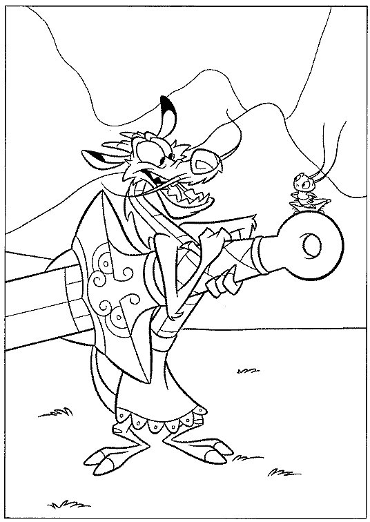 Plansa de colorat cu Mulan 15 7